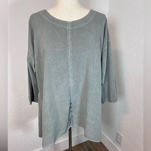 Focus Casual Life Tops - Focus Casual Life 100% Cotton Long Sleeve Lightweight Blouse
